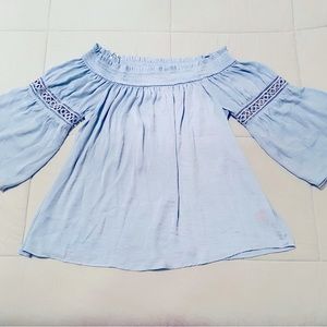 Jennifer Lopez Powder Blue 3/4 Sleeve Top